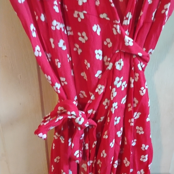 Seraphine Pink Floral Maternity Wrap Dress Short Sleeve Nursing Friendly - Picture 9 of 13